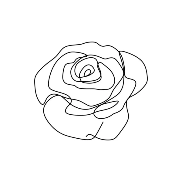 Rose Flower Continuous Line Art Drawing Vector Illustration — Stock Vector