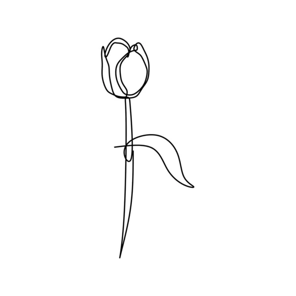 Квітка Лілії Квітуча Одна Безперервна Лінія Мистецтва Малюнок Векторні Ілюстрації — стоковий вектор