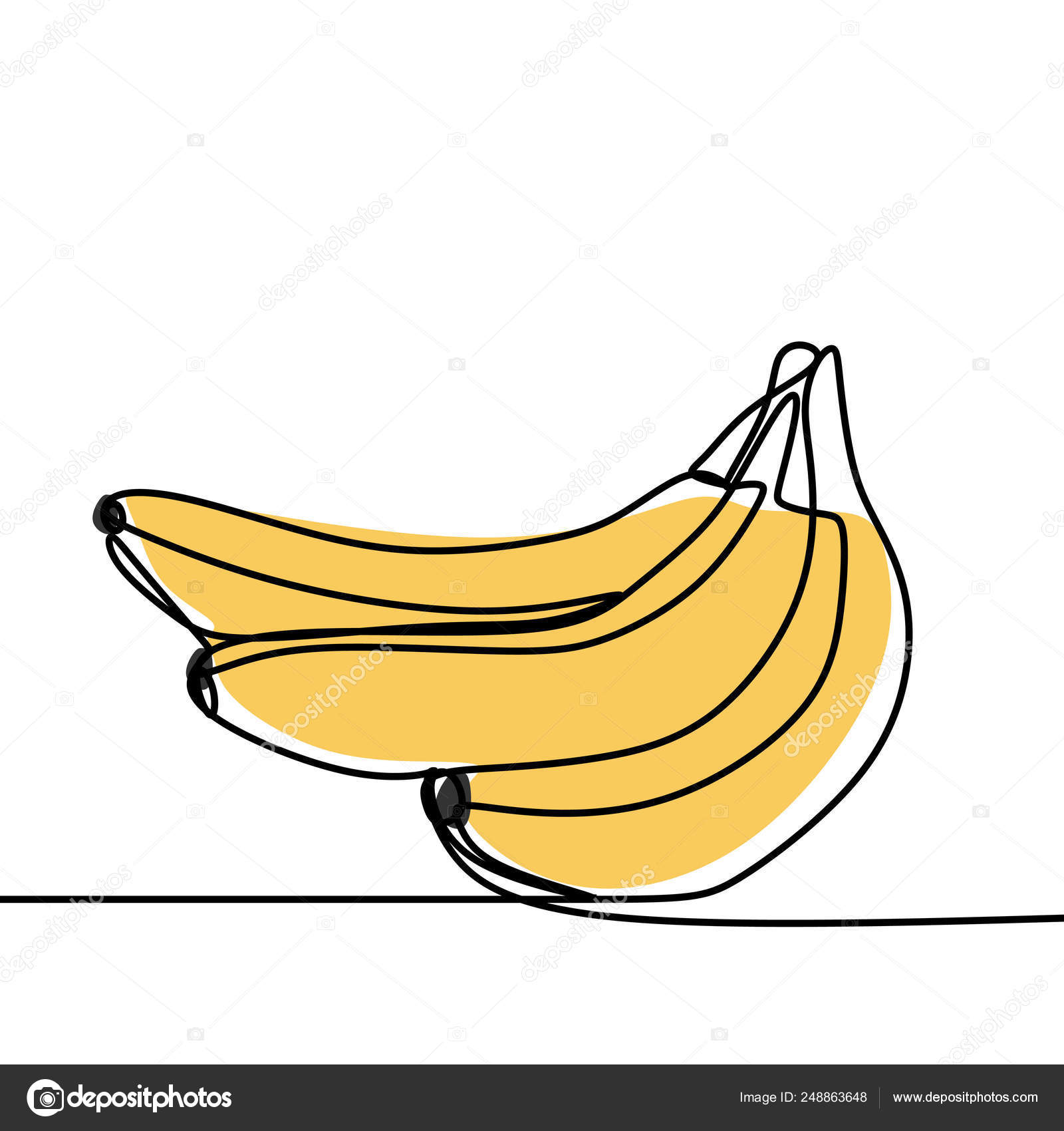 Banana Continuous Line Art Drawing Vector Illustration Minimalist Design Stock Vector C Ngupakarti 248863648