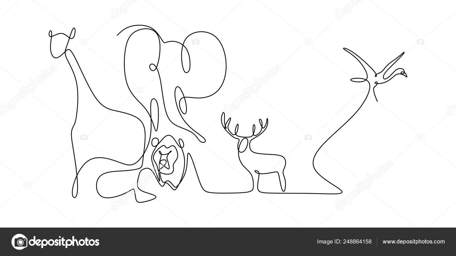 Animal Zoo Continuous Line Drawing Elephant Lion Deer Bird Giraffe Stock Vector Image by ©ngupakarti #248864158 Animal Zoo Continuous Line Drawing Elephant Lion Deer Bird Giraffe Stock Vector Image by ©ngupakarti #248864158