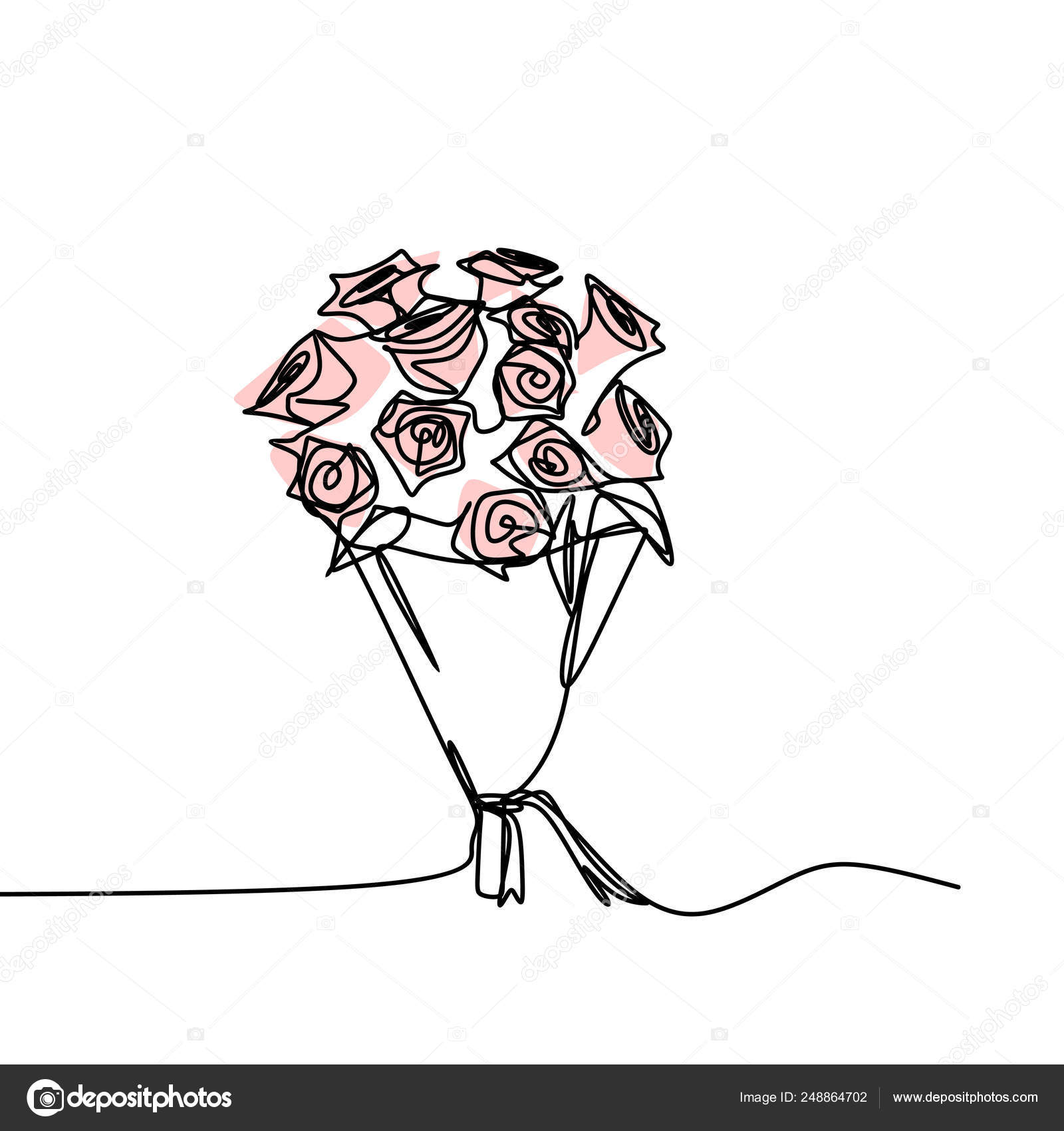 picture Simple One Line Flower Drawing one line drawing rose flower bucket minimalist design isolated white vector image by c ngupakarti vector stock 248864702
