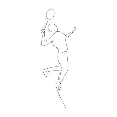 badminton spor oyunu oynarken bir kişinin sürekli çizgi çizme.