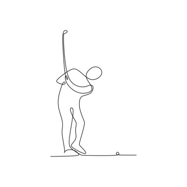 sürekli çizim için golf oyuncu topu çekmek