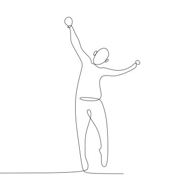 Mutlu bir insan vektör çizim sürekli çizgi çizme