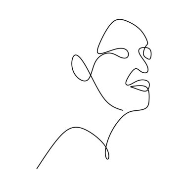Abstract face continuous one line drawing vector illustration minimalism style on white background. Good for poster art and wallpaper. vector Abstract face continuous one line drawing vector illustration minimalism style on white background. Good for poster art and wallpaper. vector