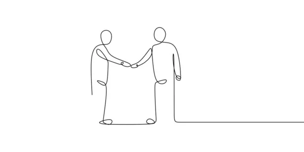 Концепція Ділової Зустрічі Безперервний Малюнок Лінії Мистецтва Людей Спільнота Тремтячими — стоковий вектор