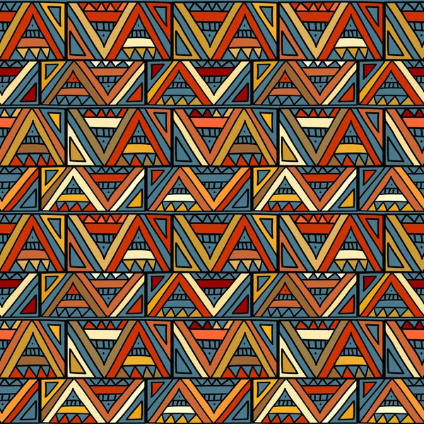 Moda Tribal Antigo Geométrico Sem Costura Padrão Vetor Ilustração Colorido — Vetor de Stock