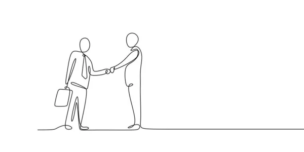 Business Meeting Konzept Kontinuierliche Linienkunst Zeichnung Von Menschen Gemeinschaft Mit — Stockvektor