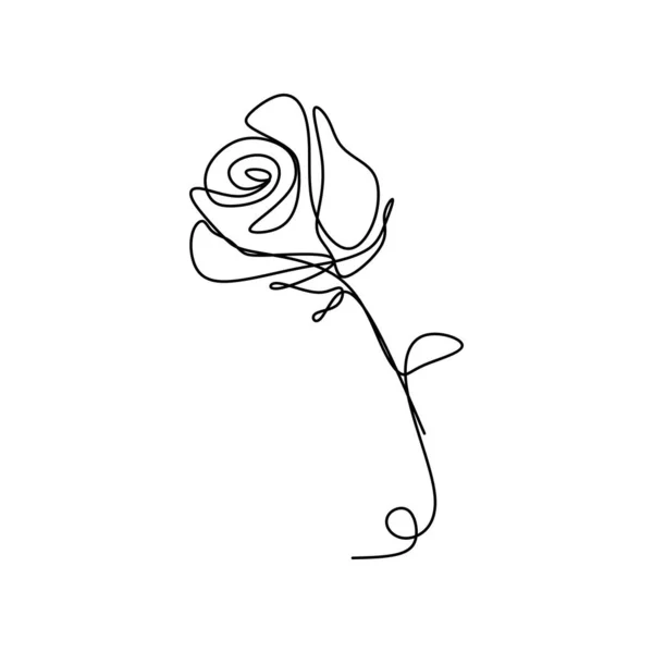 Роза Одна Линия Рисования Векторной Иллюстрации Удивительный Дизайн — стоковый вектор
