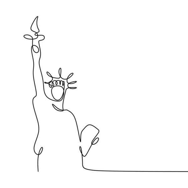 Άγαλμα Της Ελευθερίας Συνεχή Μία Γραμμή Διανυσματικά Εικονογράφηση Μινιμαλισμό Στυλ — Διανυσματικό Αρχείο