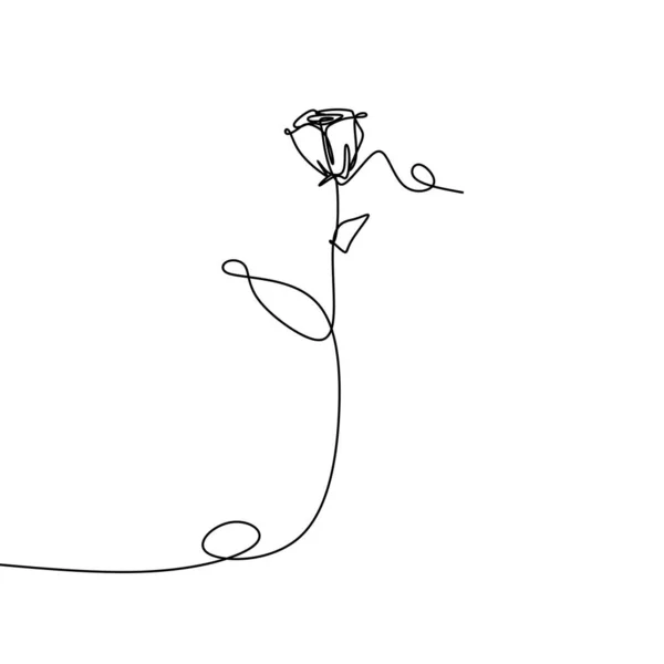 Непрерывный Рисунок Векторной Иллюстрации Лепестков Роз Минималистский Дизайн — стоковый вектор