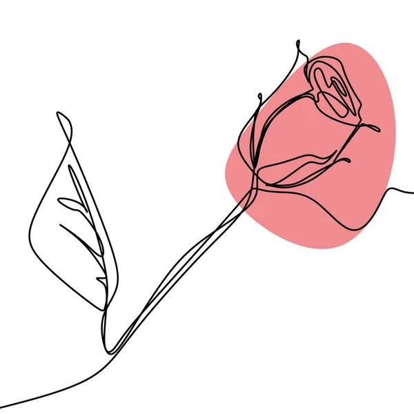 Безперервна Лінія Малювання Вектор Квітки Троянди Романтичний Символ Мінімальний Дизайн — стоковий вектор
