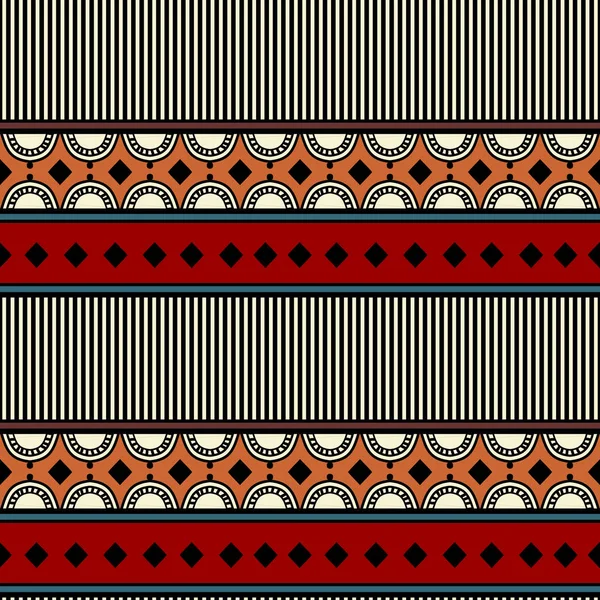 Ilustración Vectores Patrón Inconsútil Tribal Con Rayas Abstractas Étnicas Dibujadas — Vector de stock