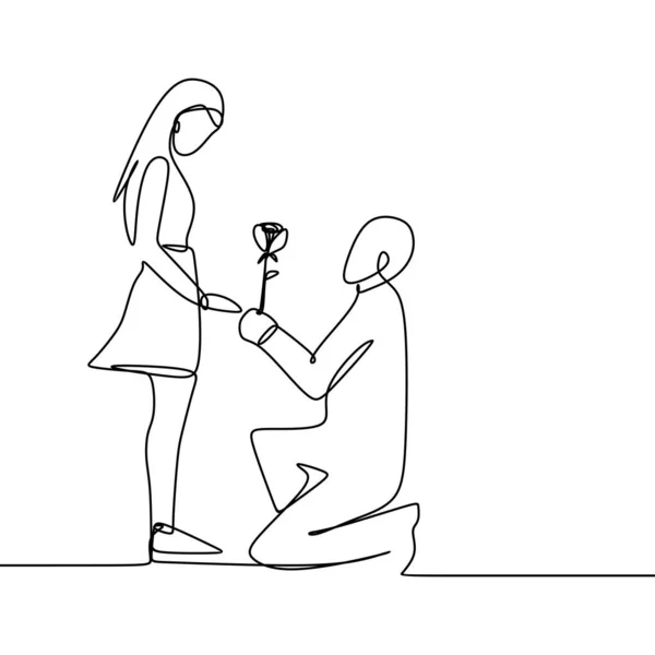 Premium Vector  Continuous line drawing of a romantic couple man and woman  are ride together vector illustration