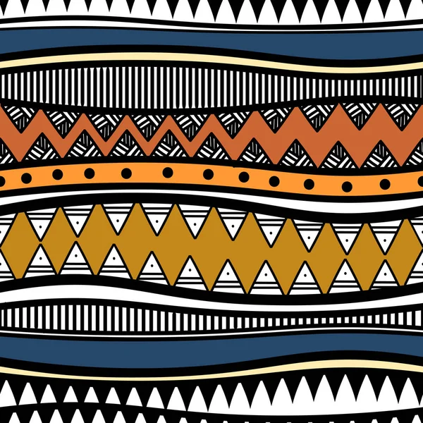 Cores Retro Padrão Navajo Sem Costura Vetor Tribal Aztec Arte — Vetor de Stock