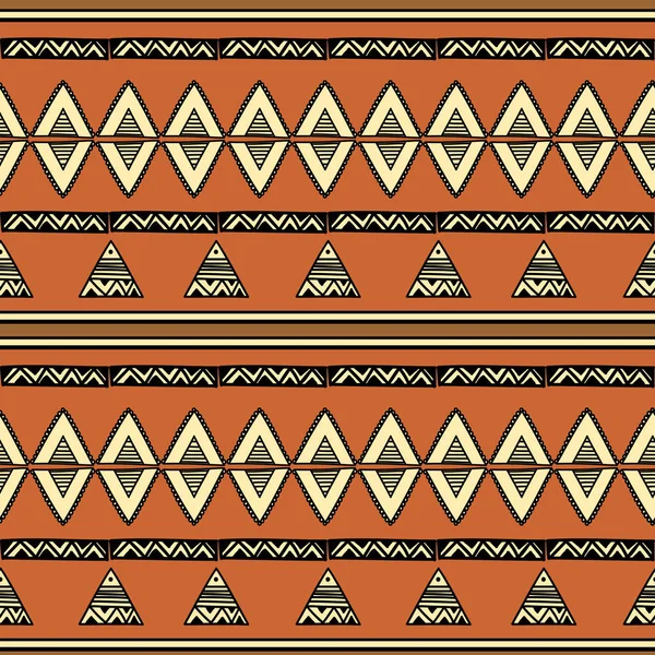 Modèle Sans Couture Tribal Bohème Avec Fond Ethnique Dessiné Main — Image vectorielle