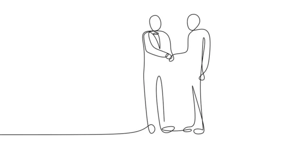 Концепция Деловой Встречи Непрерывное Рисование Линий Сообщества Людей Помощью Векторной — стоковый вектор