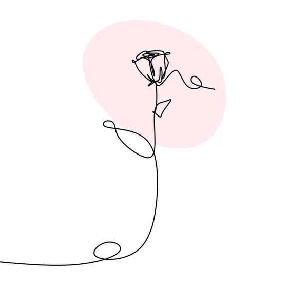 Růže Květ Kontinuální Linie Kresby Vektorové Ilustrace Pro Den Svatého — Stockový vektor