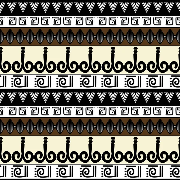 复古颜色部落矢量无缝纳瓦霍模式 阿兹特克抽象几何艺术版画 民族嬉皮士向量背景 布料设计 纺织品模板插图 — 图库矢量图片