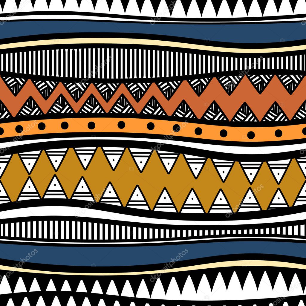 retro colors tribal vector seamless navajo pattern. aztec abstract geometric art print. ethnic hipster vector background. Wallpaper, cloth design, fabric, tissue, cover, textile template illustration.