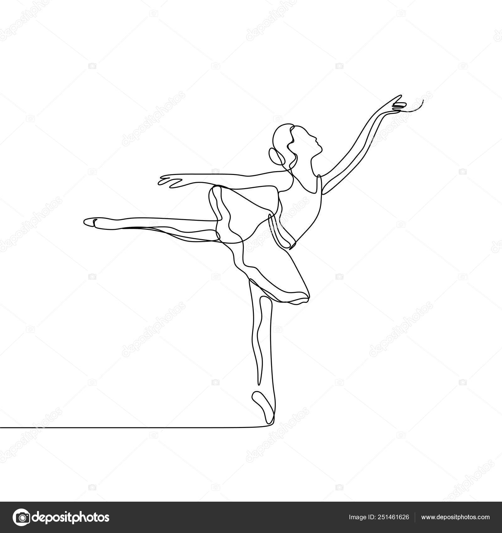 Blinke specifikation sandsynligt Awesome ballerina girl dancing for art performing vector illustration  continuous one line drawing vector. Stock Vector Image by ©ngupakarti  #251461626