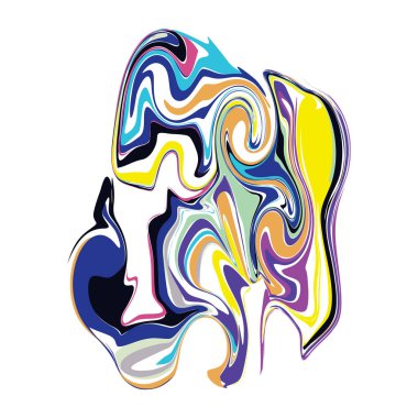 Beyaz arka plan üzerinde izole mürekkep mermer sıçrama sıvı tasarım