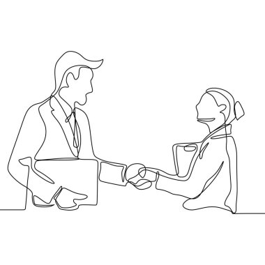 iş adamlarını tokalaşırken sürekli çizgi çizme. Birkaç bitirme proje kavramı.