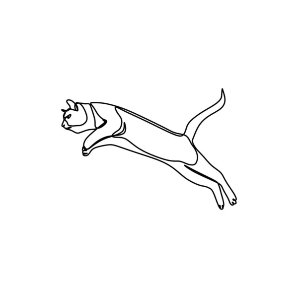 Niedliche Katze kontinuierliche Linie Zeichnung Vektor Illustration minimalistisches Design. — Stockvektor