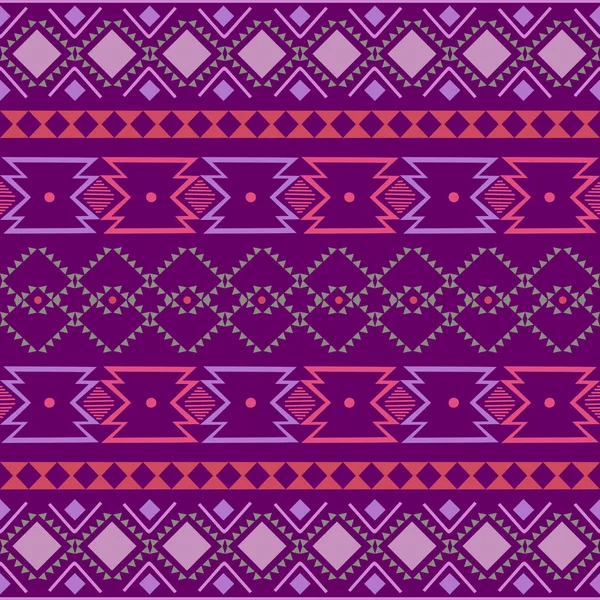 Kat ornamento folclore geométrico. Textura vetorial étnica tribal. Padrão listrado sem costura em estilo asteca. Figura bordado tribal. Indianas, escandinavas, ciganas, mexicanas, padrão popular . — Vetor de Stock