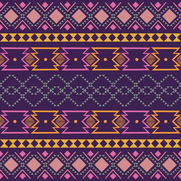 Ikat geometrisk folklore prydnad. Tribal etnisk vektor struktur. Sömlöst randigt mönster i aztekisk stil. Stambroderi, tänkte jag. Indiskt, skandinaviskt, zigenskt, mexikanskt, folkligt mönster. — Stock vektor