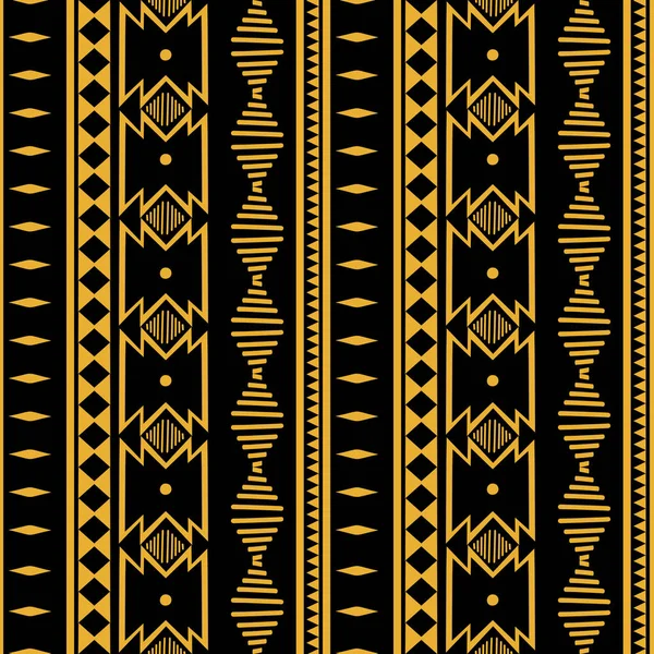 Cerita rakyat Ikat Geometris ornamen batik. Tekstur vektor etnis suku. Pola bergaris mulus dalam gaya Aztec. Sosok kesukuan bordir. India, Skandinavia, Gypsy, Meksiko, pola rakyat - Stok Vektor