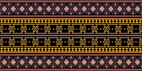Геометрический фольклорный орнамент. Племенная векторная текстура. Бесшовный полосатый узор в ацтекском стиле. Фигура племенной вышивки. Индийский, скандинавский, цыганский, мексиканский, народный модный дизайн — стоковый вектор