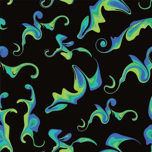 Ink splash diseño de ilustración de vectores de patrón sin costura abstracta sobre fondo oscuro — Vector de stock