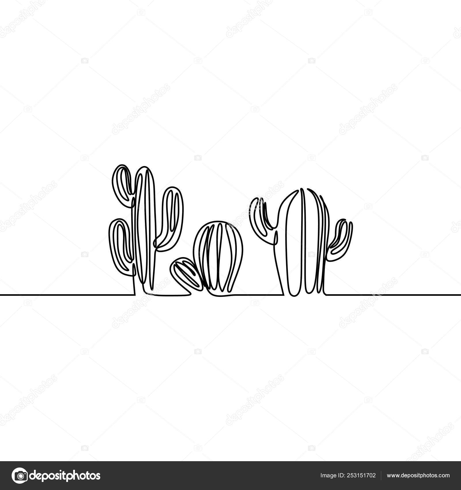 Featured image of post Cute Cactus Line Drawing Coloring book page for children with colorful cactus and sketc