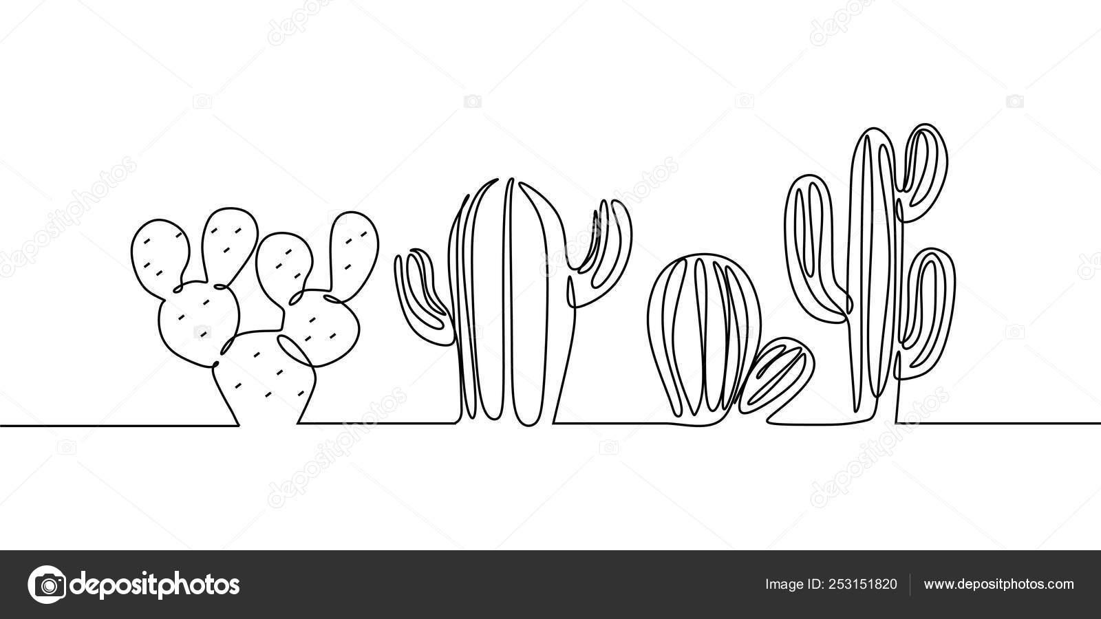 Vetores de Jogo Do Vetor Do Cacto Preto E Branco Bonito Do Esboço Isolado  No Fundo Branco Família Cactus Ilustração Desenhada Mão Da Tinta Linha  Desenho Decoração Home Ilustração Do Vetor Esboços