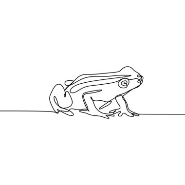 Kurbağa vektör çizim gelecekteki minimalizm tarzı sürekli çizgi çizme