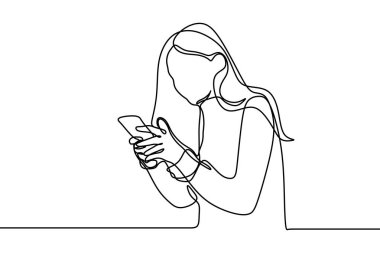 Sürekli bir çizim için bir oyun ve cep telefonu veya smartphone kullanarak kız
