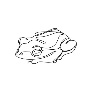 Kurbağa vektör çizim gelecekteki minimalizm tarzı sürekli çizgi çizme