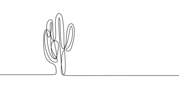 Cactus kontinuerlig linje ritning vektorillustration — Stock vektor
