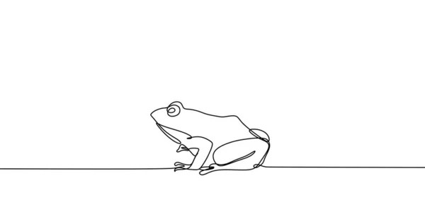 Kontinuální perokresba žába vektorové ilustrace budoucí minimalismus stylu — Stockový vektor