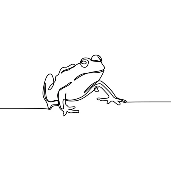 Sztuka jedna linia żaba rysunek wektor ilustracja minimalistyczny design — Wektor stockowy