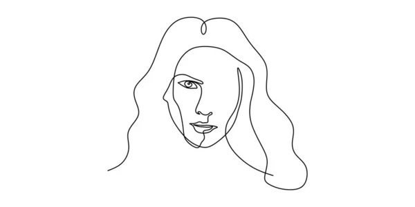 Face abstraite un dessin de ligne. Style minimaliste impressionnant — Image vectorielle