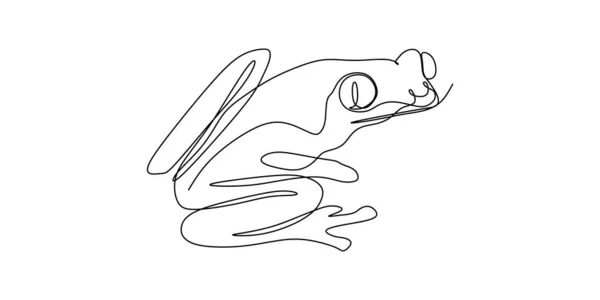 シンプルなベクター イラストを描くカエル 1 ライン アート — ストックベクタ