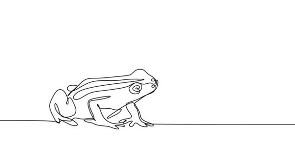 Continuous line drawing of frog vector illustration future minimalism style — Stock Vector