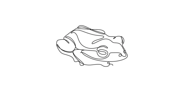 Frog one line art drawing vector illustration minimalist design — Stock Vector