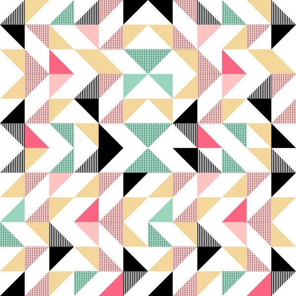 Трикутник барвистий фон візерунка для модного текстильного друку. Добре підходить для обгортання подушок, килима та ковдри з модними кольорами . — стоковий вектор