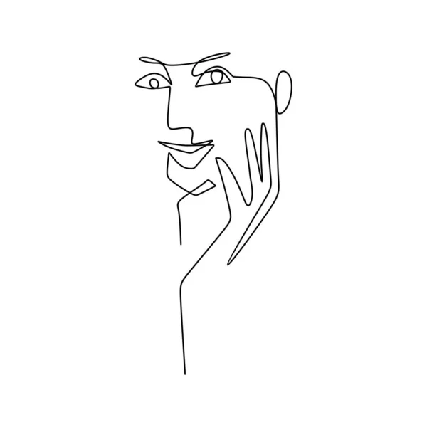 Dibujar una línea continua de expresiones faciales . — Vector de stock