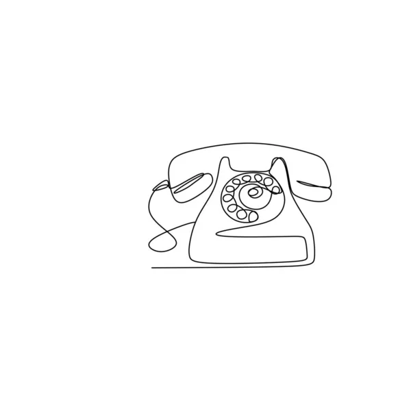 Dessin en continu d'un téléphone minimaliste . — Image vectorielle