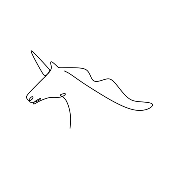 Línea continua de dibujo de unicornio — Vector de stock