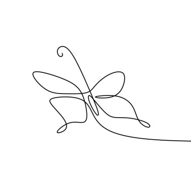 minimalist kelebek hayvanların sürekli bir çizgi resmi.